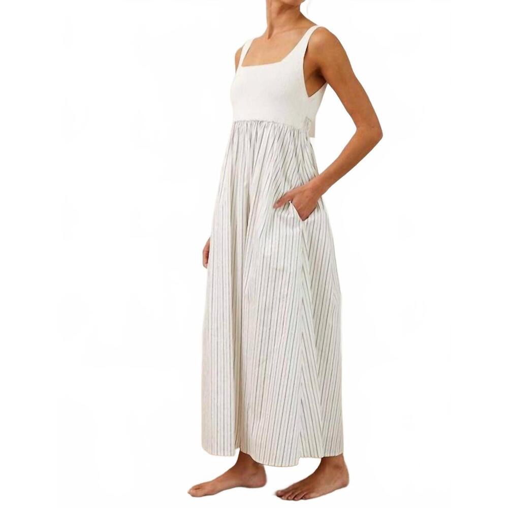 NEW CREAMON ribbed knit bodice maxi dress in white - Picture 3 of 5